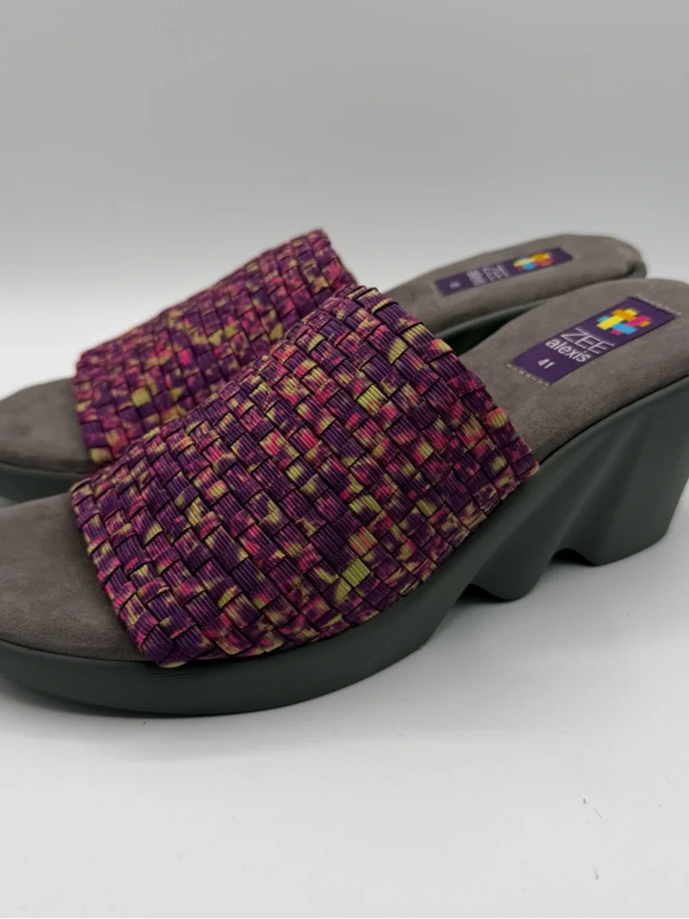 Zee Alexis Woven Platform Wedge Slide Sandals Womens EU 41 US 10 Multicolor